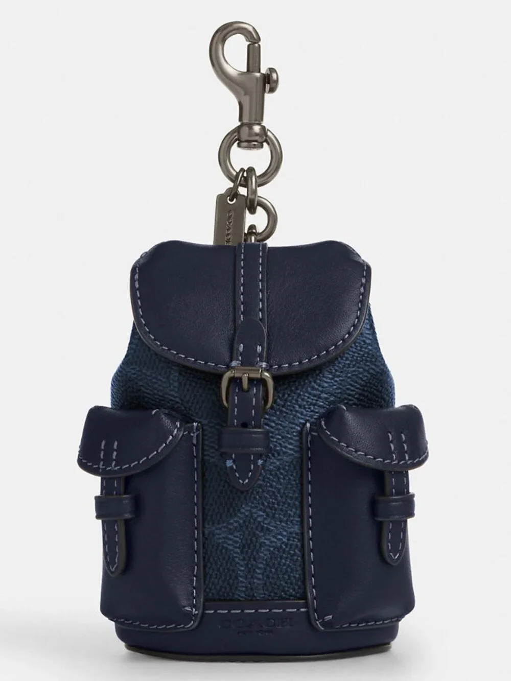 Coach Mini Warner Backpack Bag Charm In Signature Canvas
